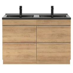 Meuble sous vasque à poser effet chêne l.120 x H.82 x P.45 cm, GoodHome Imandra