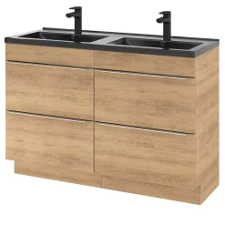 Meuble sous vasque à poser effet chêne l.120 x H.82 x P.45 cm, GoodHome Imandra