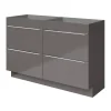 Meuble sous vasque à poser gris taupe brillant l.120 x H.82 x P.45 cm, GoodHome Imandra