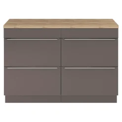 Meuble sous vasque à poser gris taupe brillant l.120 x H.82 x P.45 cm, GoodHome Imandra