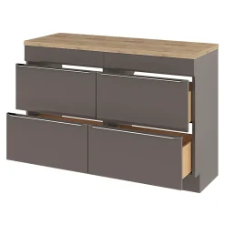 Meuble sous vasque à poser gris taupe brillant l.120 x H.82 x P.45 cm, GoodHome Imandra