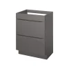Meuble sous vasque à poser gris taupe brillant l.60 x H.82 x P.45 cm, GoodHome Imandra