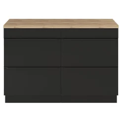 Meuble sous vasque à poser noir mat l.120 x H.82 x P.45 cm, GoodHome Imandra