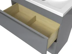 Meuble sous vasque à poser gris l.80 x H.82 x P.45 cm, GoodHome Imandra