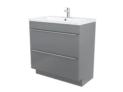 Meuble sous vasque à poser gris l.80 x H.82 x P.45 cm, GoodHome Imandra