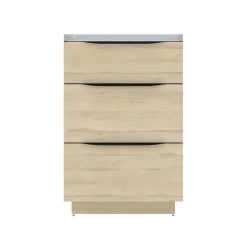 Meuble sous vasque à poser effet bois l.60 x H.88 x P.50 cm, Pamili