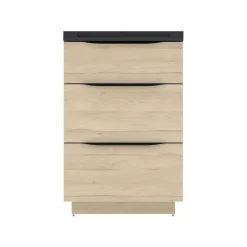 Meuble sous vasque à poser effet bois l.60 x H.88 x P.50 cm, Pamili