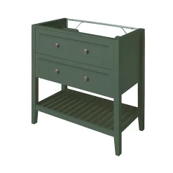 Meuble sous vasque à poser 2 tiroirs 1 niche vert mat l.80 x H.80,6 x P.45 cm, GoodHome Perma