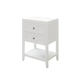 Meuble sous vasque à poser 2 tiroirs 1 niche blanc mat l.60 cm, GoodHome Perma