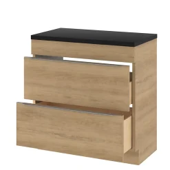 Meuble sous vasque à poser effet chêne l.80 x H.60 x P.45 cm, GoodHome Imandra