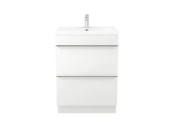 Meuble sous vasque à poser blanc brillant l.60 x H.82 x P.45 cm, GoodHome Imandra