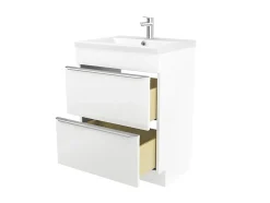 Meuble sous vasque à poser blanc brillant l.60 x H.82 x P.45 cm, GoodHome Imandra