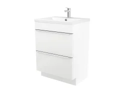 Meuble sous vasque à poser blanc brillant l.60 x H.82 x P.45 cm, GoodHome Imandra
