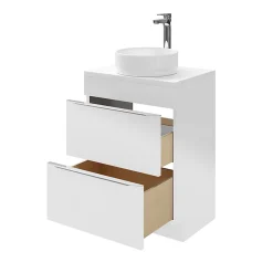 Meuble sous vasque à poser blanc brillant l.60 x H.82 x P.45 cm, GoodHome Imandra