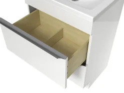 Meuble sous vasque à poser blanc brillant l.60 x H.82 x P.45 cm, GoodHome Imandra