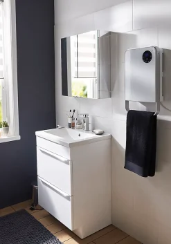 Meuble sous vasque à poser blanc brillant l.60 x H.82 x P.45 cm, GoodHome Imandra