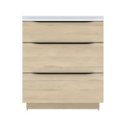 Meuble sous vasque à poser effet bois l.80 x H.88 x P.50 cm, Pamili