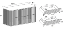 Meuble sous vasque à suspendre GLAMOUR CHÊNE CRAFT D'OR 120 cm