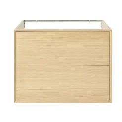 Meuble sous vasque à suspendre GoodHome Avela placage chêne 80 cm