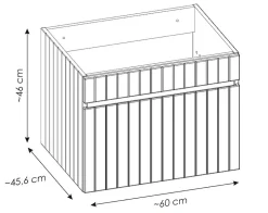 Meuble sous vasque à suspendre ICONIC rose 60 cm