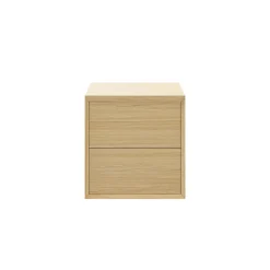 Meuble sous vasque à suspendre GoodHome Avela placage chêne 60 cm + plan de toilette Avela