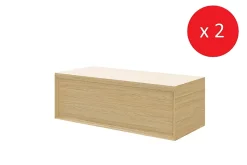 Meuble sous vasque à suspendre GoodHome Avela placage chêne 100 cm + plans de toilette Avela vendu par 2
