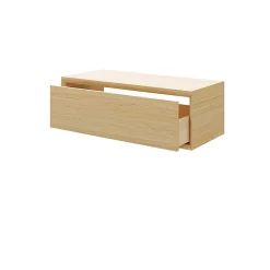 Meuble sous vasque à suspendre GoodHome Avela placage chêne 100 cm + plans de toilette Avela vendu par 2