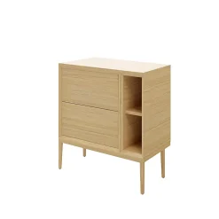 Meuble sous vasque à suspendre GoodHome Avela placage chêne 60 cm