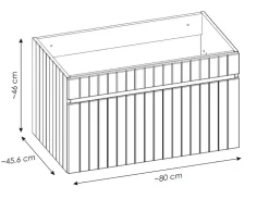 Meuble sous vasque à suspendre ICONIC rose 80 cm