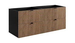 Meuble sous vasque à suspendre AURA LOFT 120 cm noir et chêne