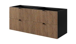 Meuble sous vasque à suspendre AURA LOFT 120 cm noir et chêne