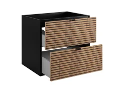 Meuble sous vasque à suspendre AURA LOFT 120 cm noir et chêne