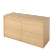 Meuble sous vasque à suspendre GoodHome Avela placage chêne 120 cm + plan de toilette Avela