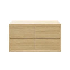 Meuble sous vasque à suspendre GoodHome Avela placage chêne 120 cm + plan de toilette Avela
