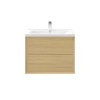 Meuble sous vasque à suspendre GoodHome Avela placage chêne 80 cm + plan vasque Nira