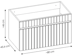 Meuble sous vasque à suspendre ICONIC blanc 80 cm