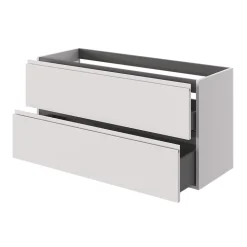 Meuble sous vasque 2 tiroirs avec poignées intégrées l.120 x H.60 x P.45 cm beige cachemire Kentia