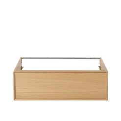 Meuble sous vasque 1 tiroir à suspendre GoodHome Avela placage chêne 100 cm