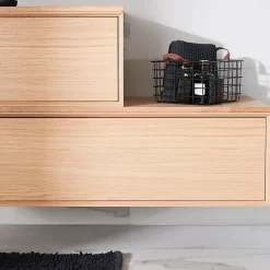 Meuble sous vasque 1 tiroir à suspendre GoodHome Avela placage chêne 100 cm