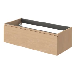 Meuble sous vasque 1 tiroir avec poignée intégrée l.100 x H.30 x P.45 cm effet chêne Kentia