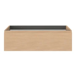 Meuble sous vasque 1 tiroir avec poignée intégrée l.100 x H.30 x P.45 cm effet chêne Kentia