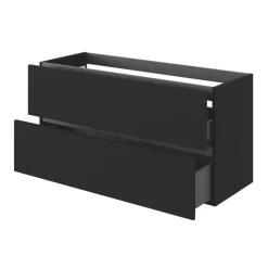 Meuble sous vasque 2 tiroirs sans poignées l.120 x H.60 x P.45 cm noir mat Kentia