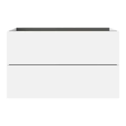 Meuble sous vasque 2 tiroirs sans poignées l.100 x H.60 x P.45 cm blanc mat Kentia