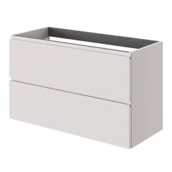 Meuble sous vasque 2 tiroirs avec poignées intégrées l.100 x H.60 x P.45 cm beige cachemire Kentia