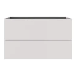 Meuble sous vasque 2 tiroirs avec poignées intégrées l.100 x H.60 x P.45 cm beige cachemire Kentia
