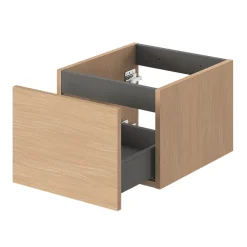 Meuble sous vasque 1 tiroir sans poignée l.40 x H.30 x P.45 cm effet chêne Kentia