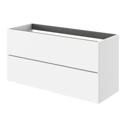 Meuble sous vasque 2 tiroirs sans poignées l.120 x H.60 x P.45 cm blanc mat Kentia