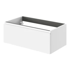 Meuble sous vasque 1 tiroir avec poignée intégrée l.80 x H.30 x P.45 cm blanc mat Kentia