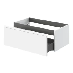 Meuble sous vasque 1 tiroir avec poignée intégrée l.80 x H.30 x P.45 cm blanc mat Kentia