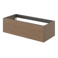 Meuble sous vasque 1 tiroir sans poignée l.100 x H.30 x P.45 cm effet noyer Kentia